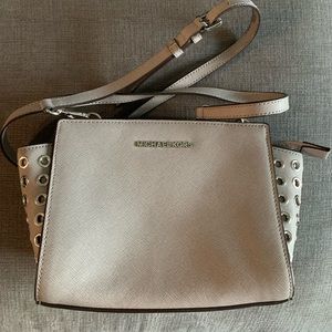 Michael Kors Gray small crossbody with metal detail